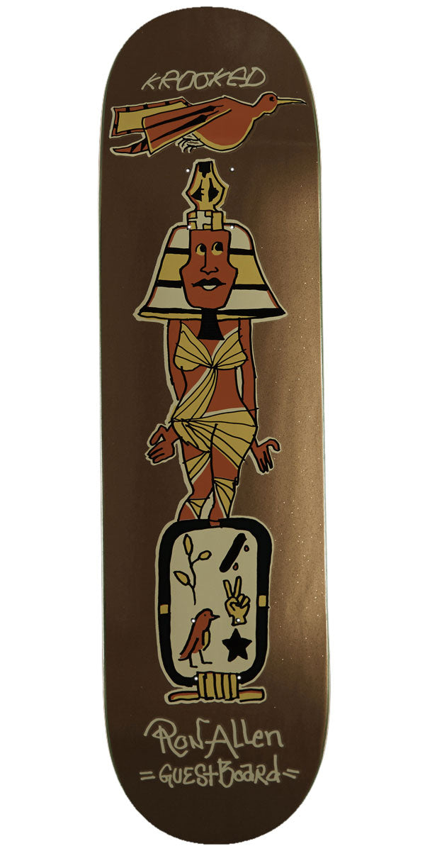 Krooked Ron Allen Guest Pro Skateboard Deck - Gold - 8.25