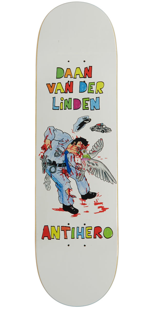 Anti-Hero Daan Pigeon Vision Skateboard Deck - White - 8.38