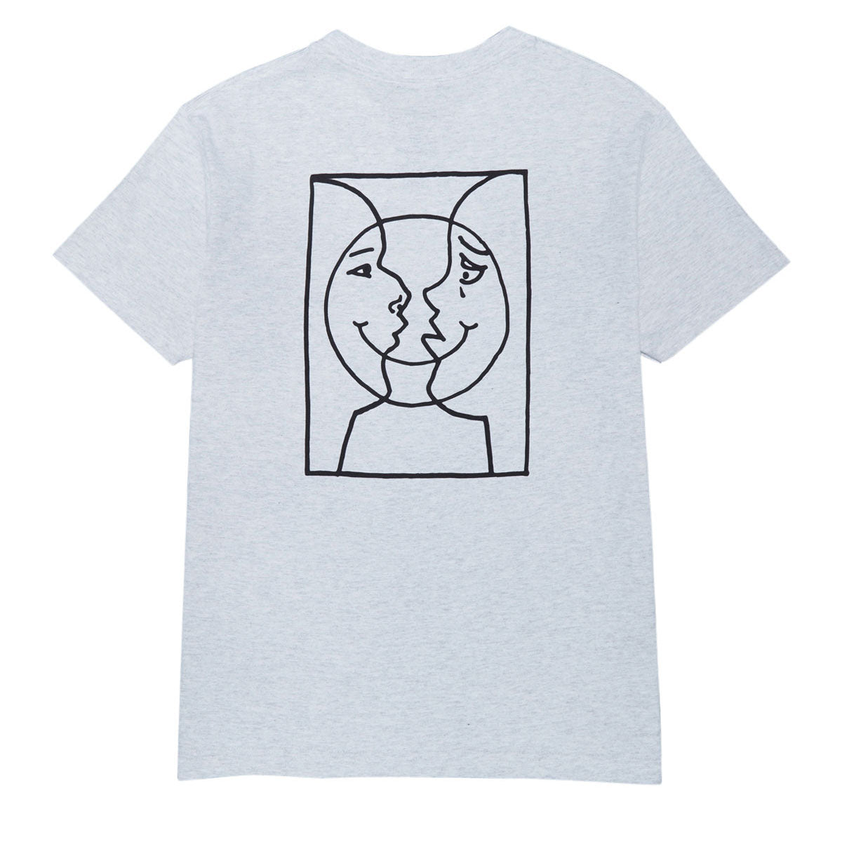 Krooked Moonsmile Raw T-Shirt - Ash Grey/Black image 2
