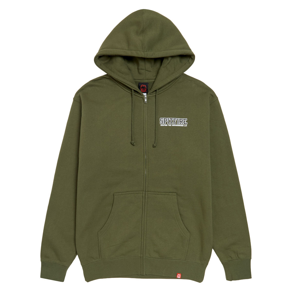 Spitfire Inferno K.T.U.L. Zip Up Hoodie - Army/Black/White image 2