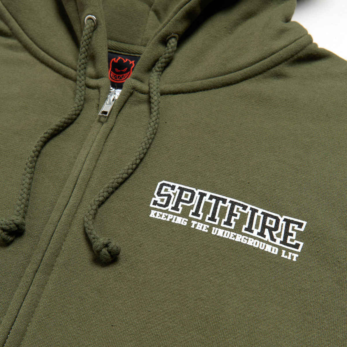 Spitfire Inferno K.T.U.L. Zip Up Hoodie - Army/Black/White image 3