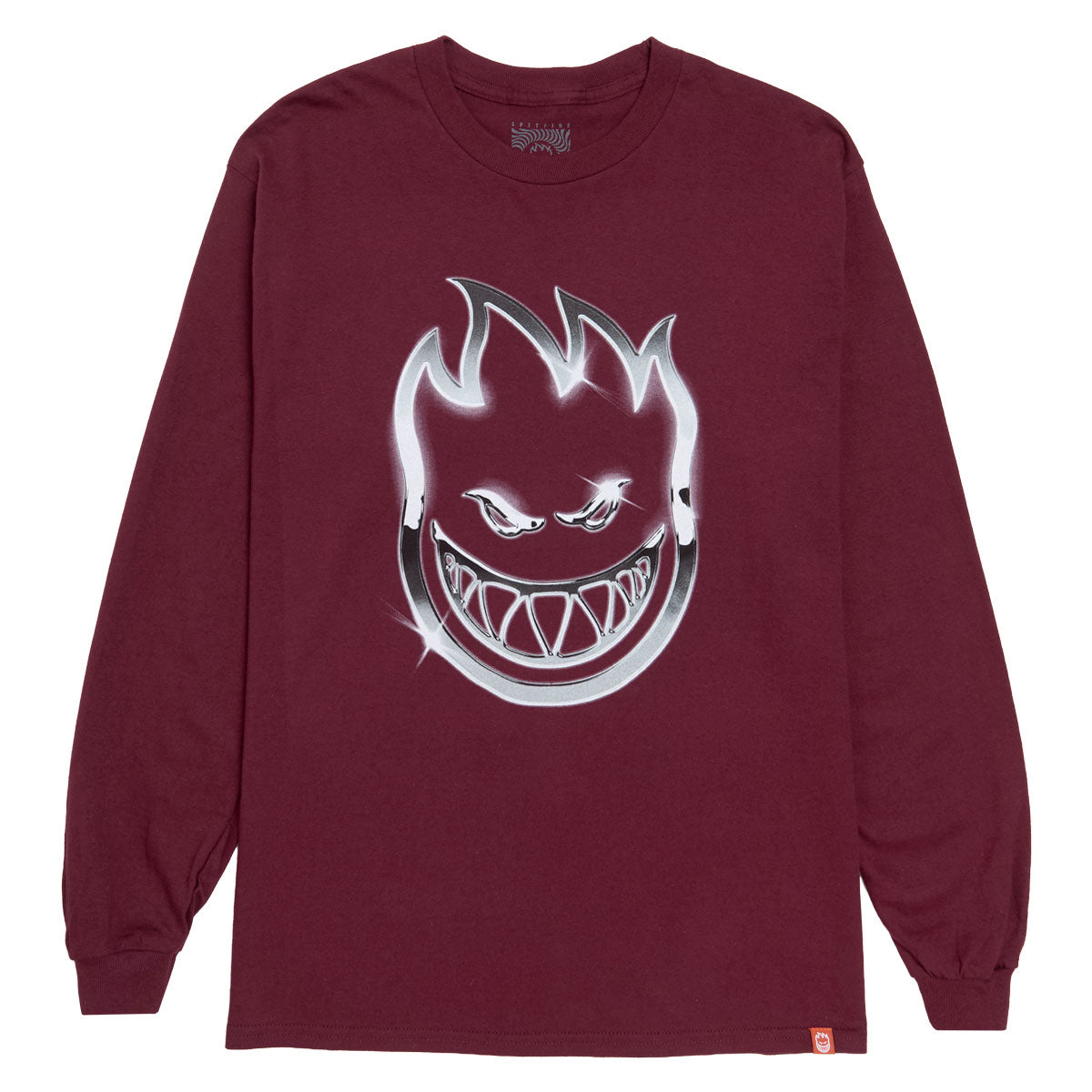 Spitfire Chrome Bighead Long Sleeve T-Shirt - Maroon/Multi image 1