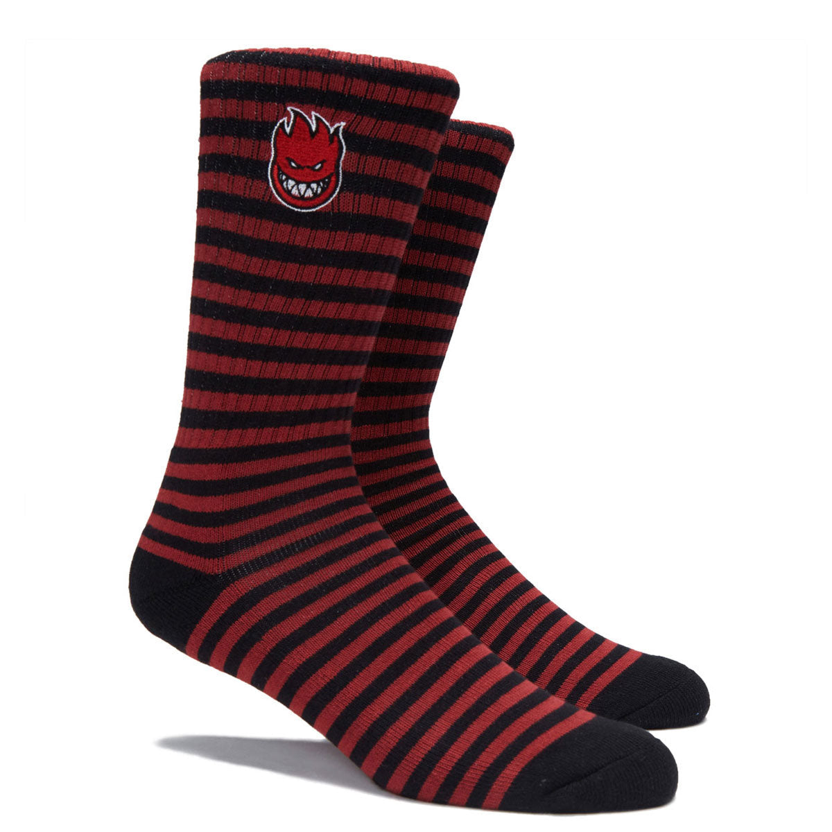 Spitfire Bighead Fill Emb Stripe Socks - Black/Dark Red image 2