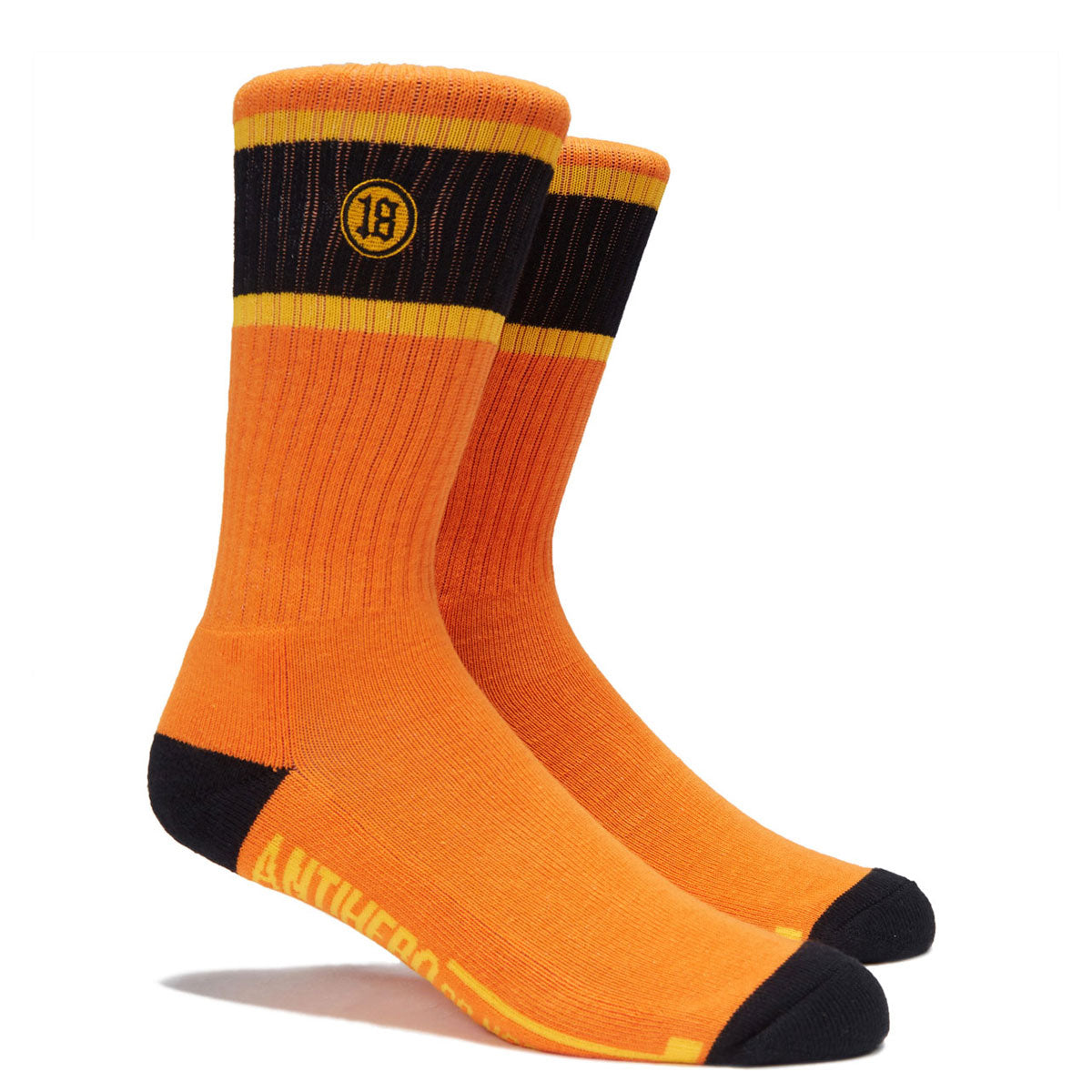 Anti-Hero Hecho Por Skate Emb Socks - Orange/Yellow/Black image 2