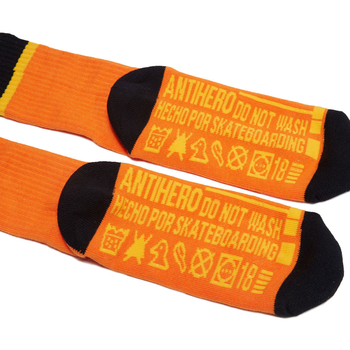 Anti-Hero Hecho Por Skate Emb Socks - Orange/Yellow/Black image 4