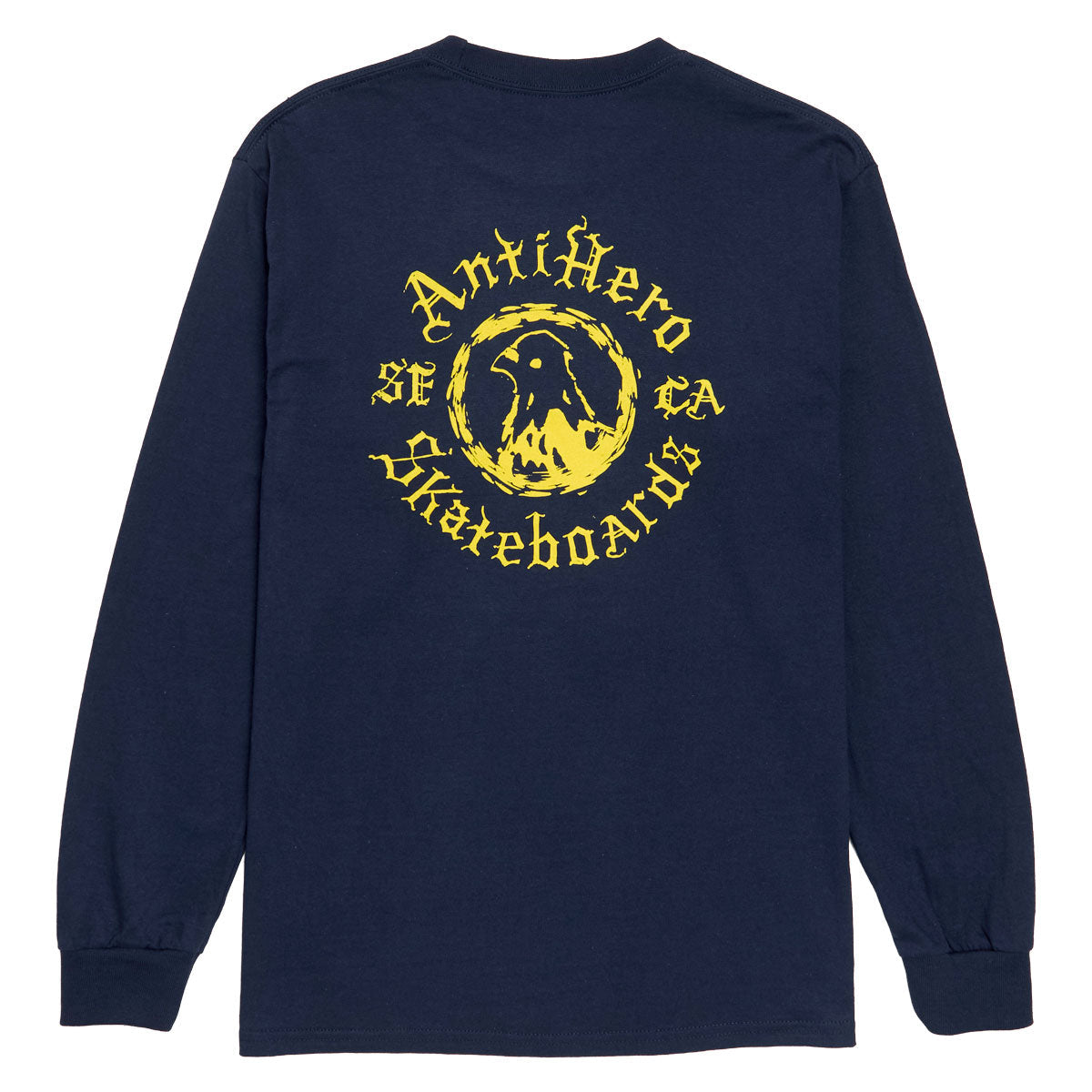 Anti-Hero Pigeon Motion Long Sleeve Pocket T-Shirt - Navy/Yellow image 2