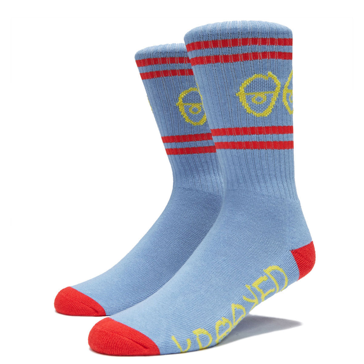 Krooked Eyes Socks - Light Blue/Red/Yellow image 1