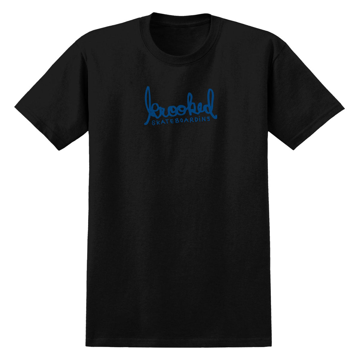 Krooked Skript T-Shirt - Black/Blue image 1