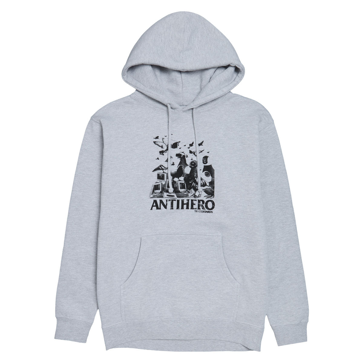 Anti-Hero Pigeon Intelligence Hoodie - Grey Heather/Black image 1