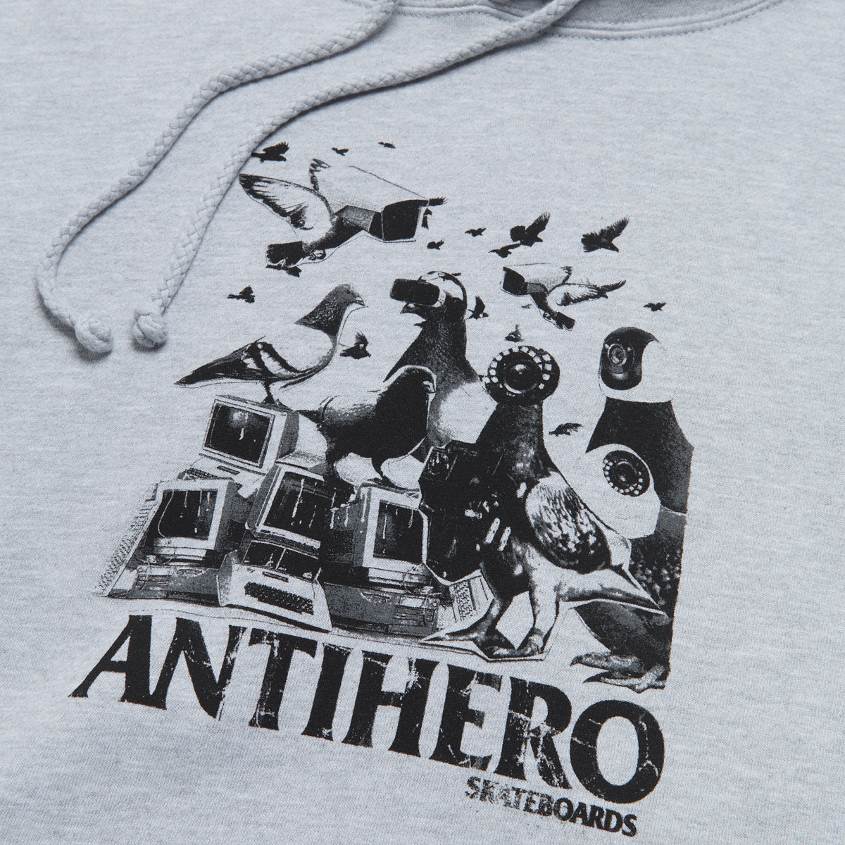 Anti-Hero Pigeon Intelligence Hoodie - Grey Heather/Black image 2