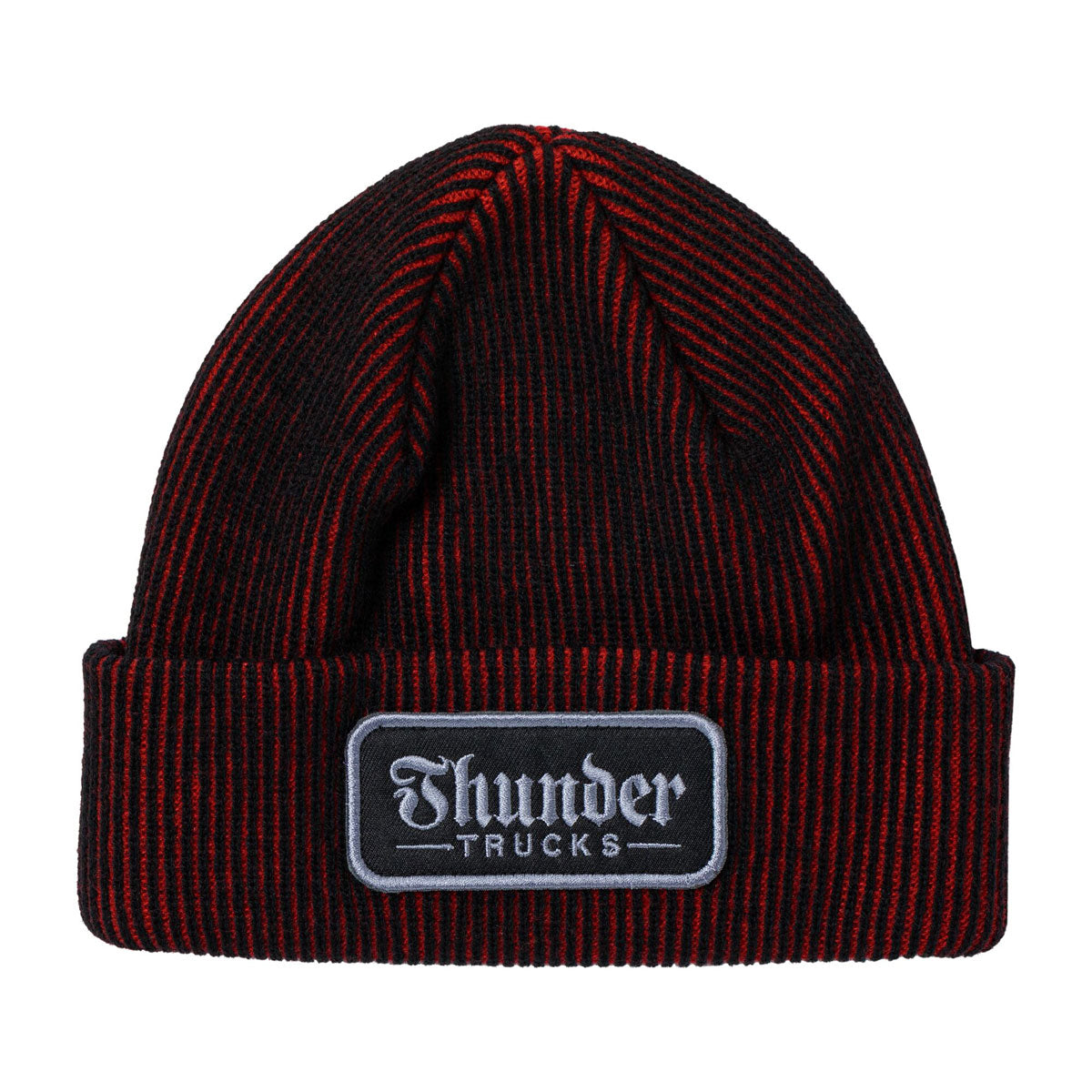 Thunder Script Patch Beanie - Black/Red/Silver image 1