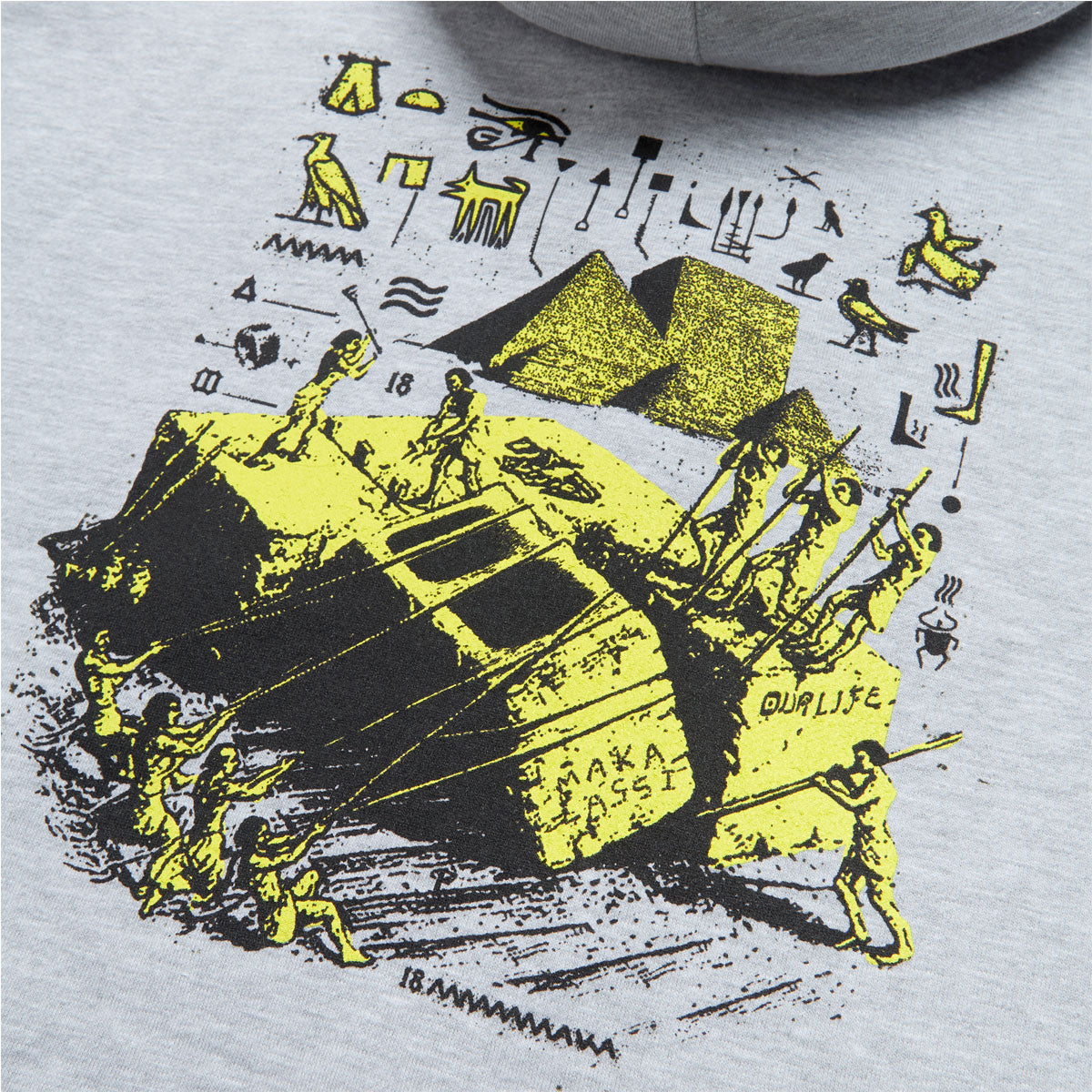 Anti-Hero Anti-Hiero Zip Up Hoodie - Grey Heather/Black/Yellow image 3