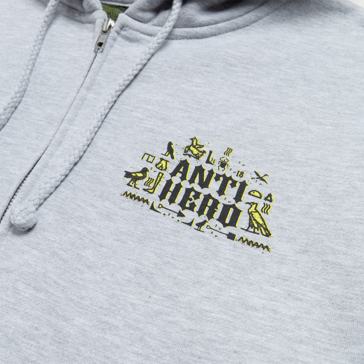 Anti-Hero Anti-Hiero Zip Up Hoodie - Grey Heather/Black/Yellow image 4