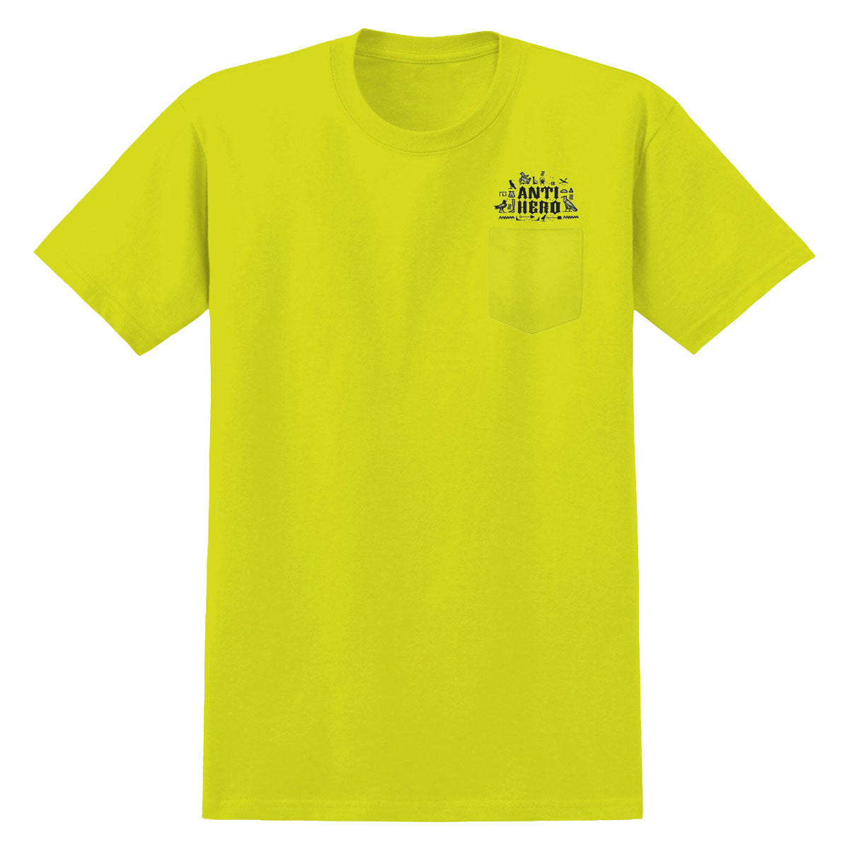 Anti-Hero Anti-Hiero Pocket T-Shirt - Safety Green/Black/Grey image 1