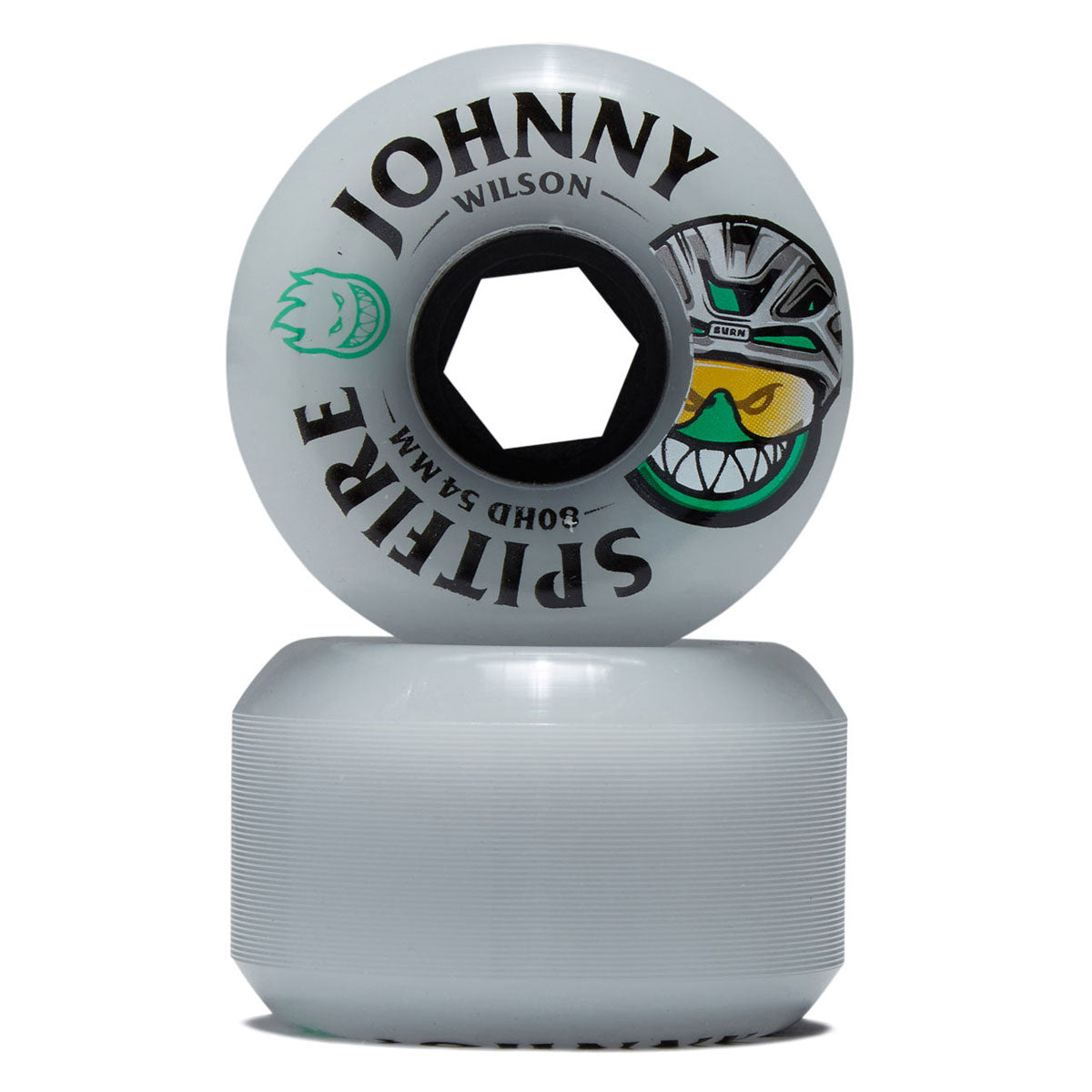 Spitfire 80HD Johnny Wilson Burn Squad Conical Full Skateboard Wheels - Clear - 54mm image 2