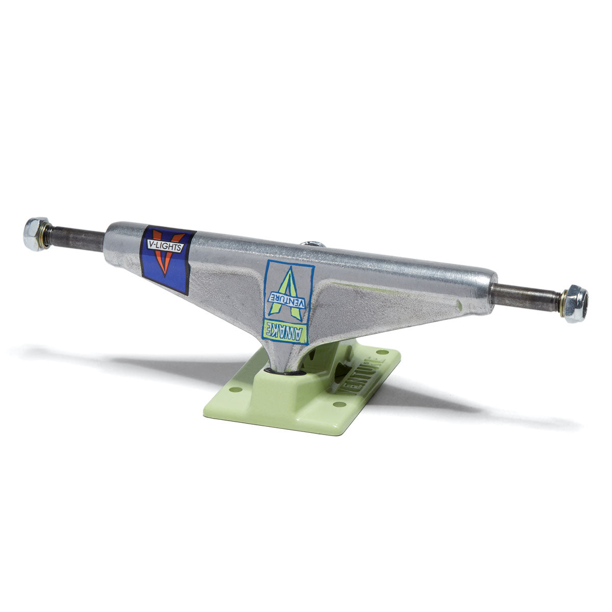 Venture Scribble V-Light Skateboard Trucks - Polished/Green - 5.8 image 1