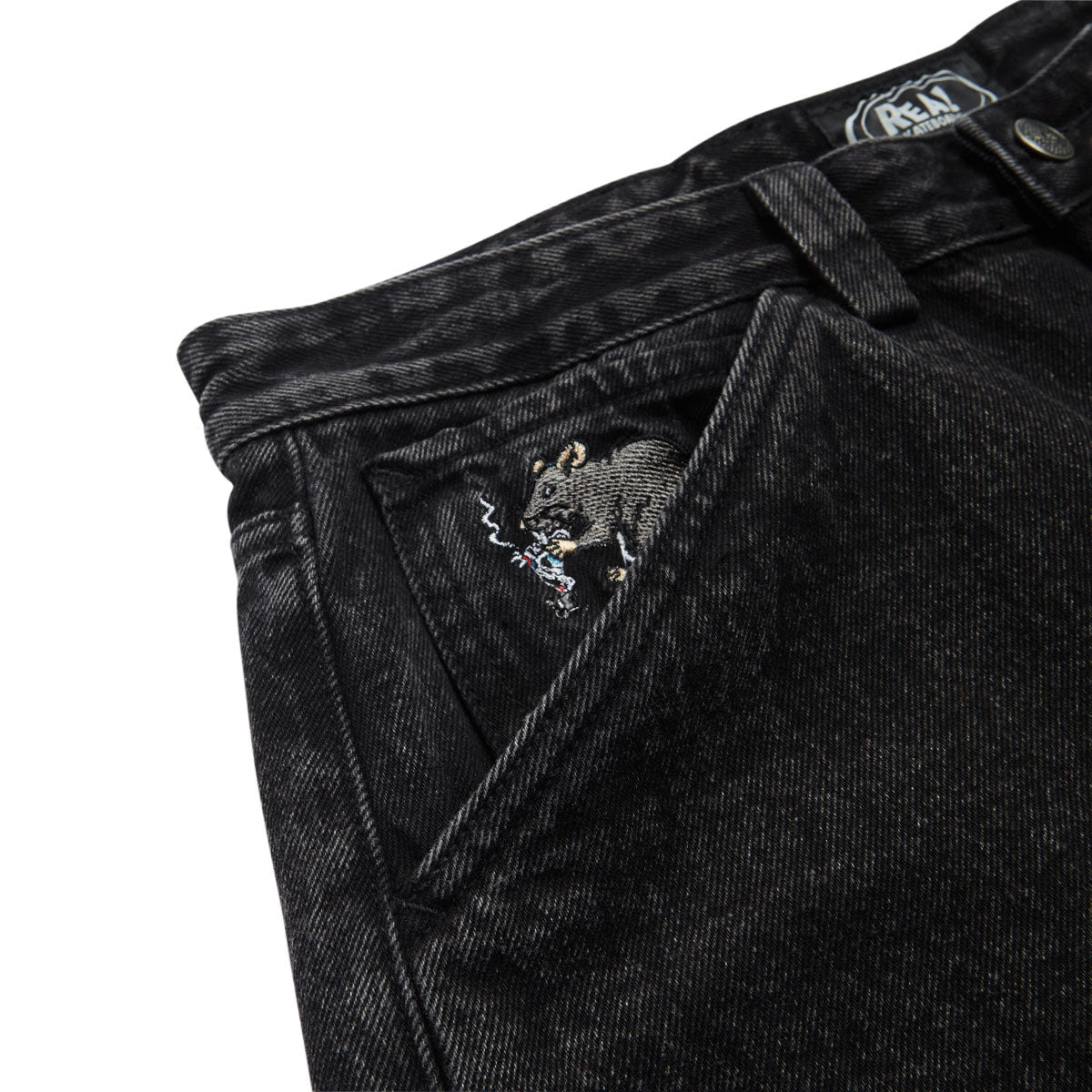 Real Street Cleaner Denim Shorts - Black Stone/Acid Wash – Daddies