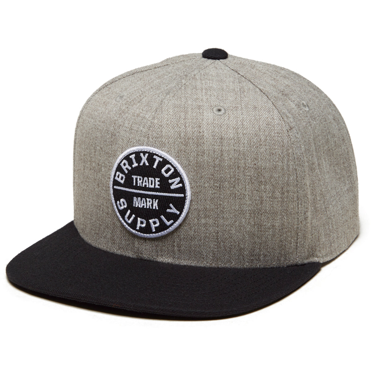 Brixton Oath III Snapback Hat - Light Heather Grey/Black image 1