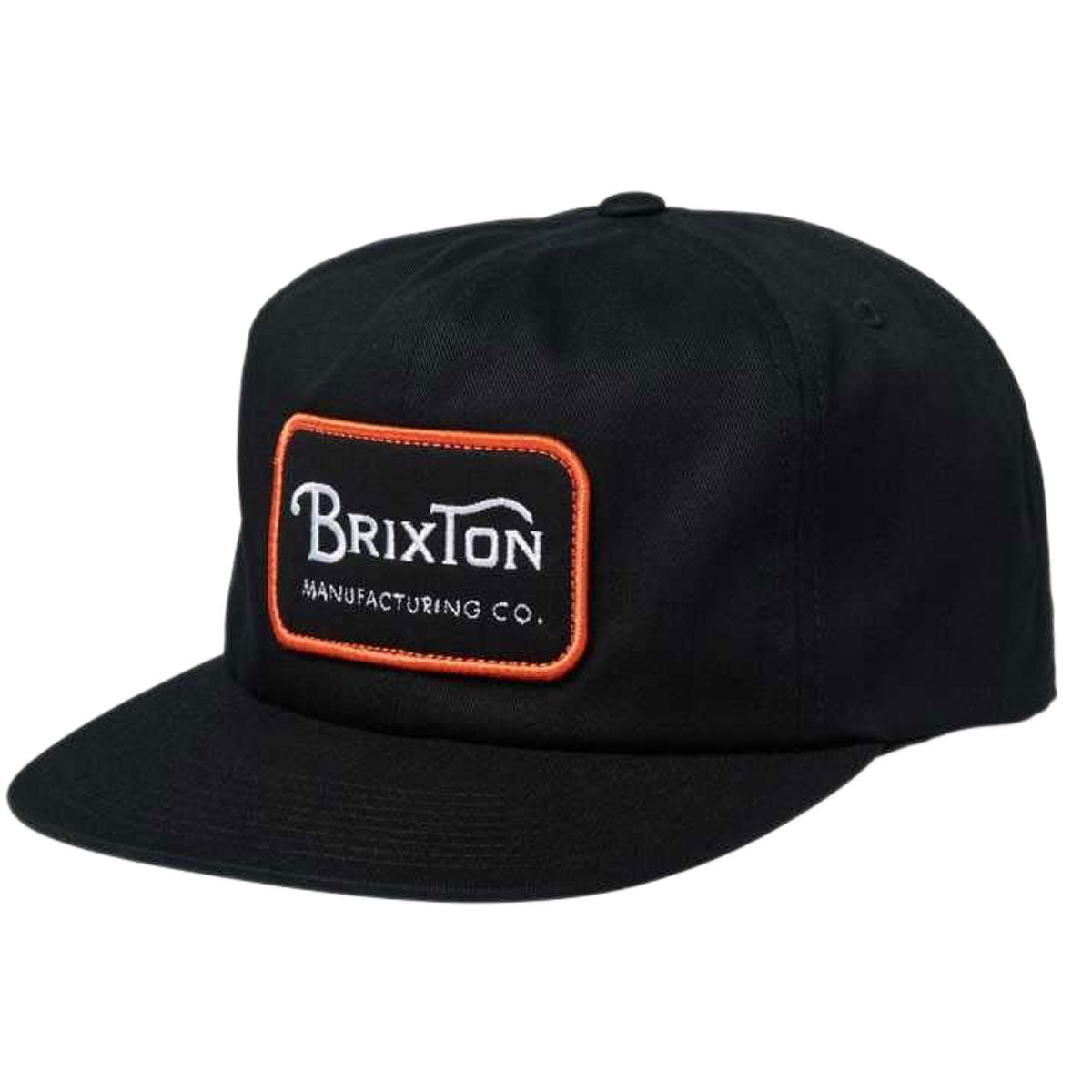 Brixton 20th Anniversary Grade Snapback Hat - Black/Orange  Brixton Black Snapback with White Embroidered Patch main image 0