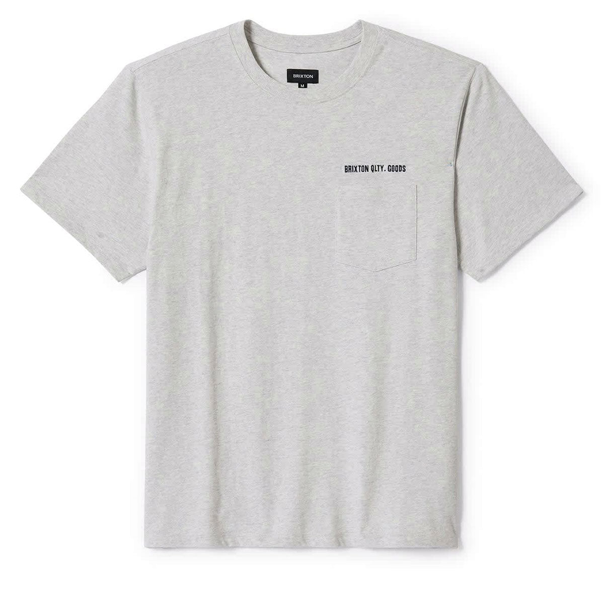 Brixton Emb Heavyweight Pocket T-Shirt - Heather Grey Ash image 1