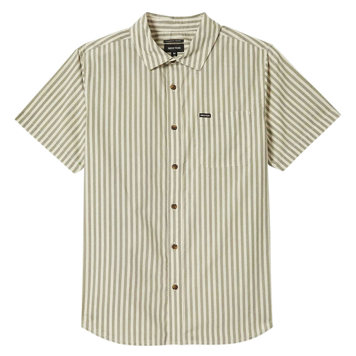 Brixton Charter Print Shirt - Whitecap/Ivy Green Stripe image 1