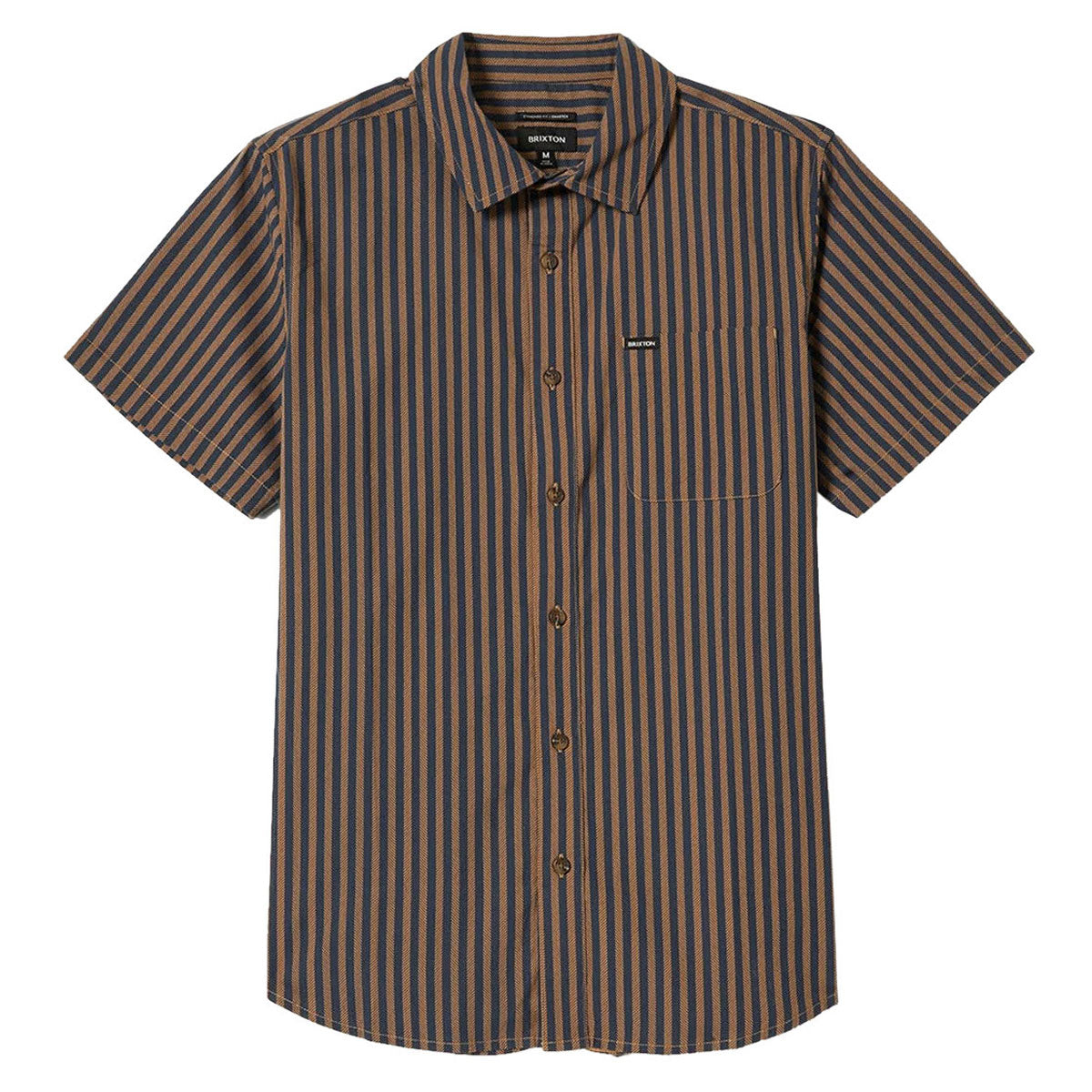 Brixton Charter Print Shirt - Washed Blue/Sunnaked Stripe image 1