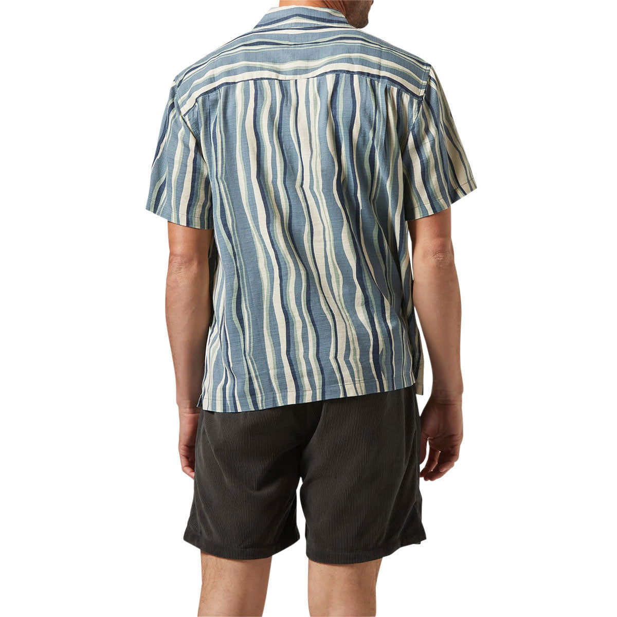 Brixton Cru Slub Shirt - Basalt Blue/Painterly Stripe image 3