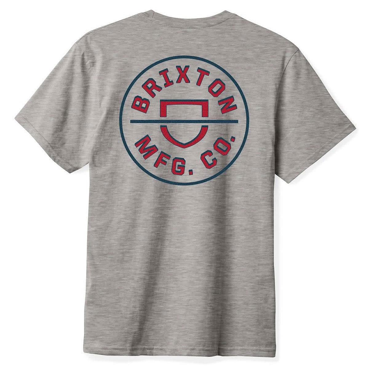 Brixton Crest II T-Shirt - Heather Grey/Navy/Dark Red image 2
