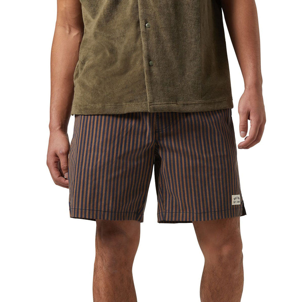 Brixton Everyday Hybrid 7 Shorts - Washed Navy/Sunbaked Herringbo image 2
