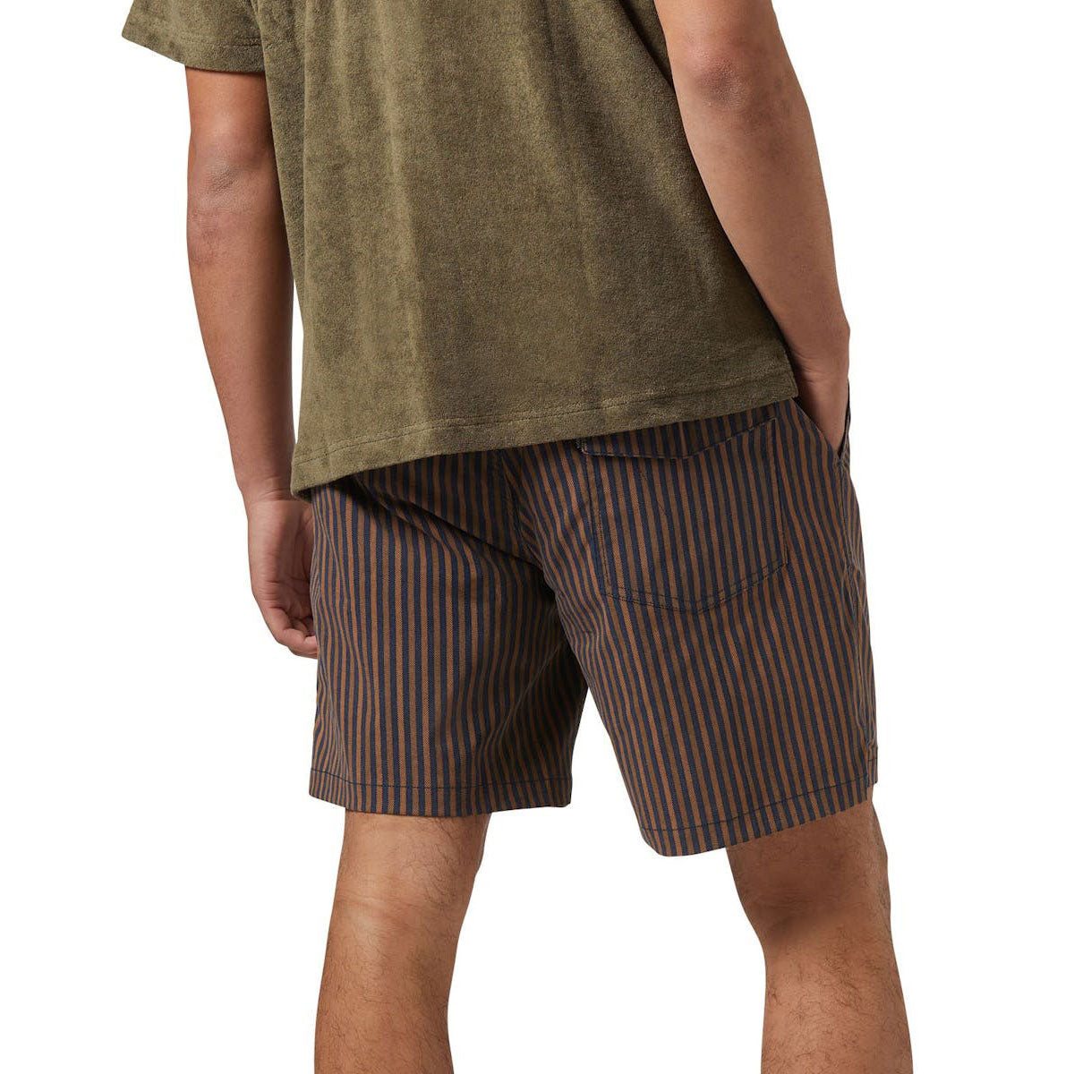 Brixton Everyday Hybrid 7 Shorts - Washed Navy/Sunbaked Herringbo image 3