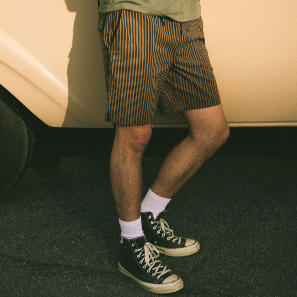 Brixton Everyday Hybrid 7 Shorts - Washed Navy/Sunbaked Herringbo image 5