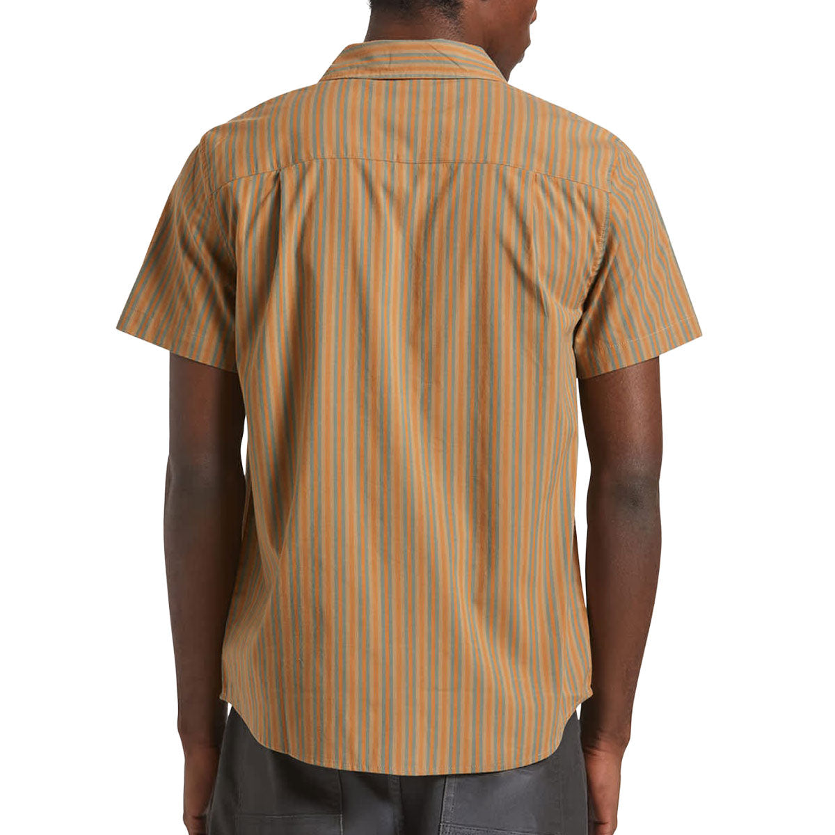 Brixton Charter Stripe Shirt - Rustic Caramel/Night Sage image 2