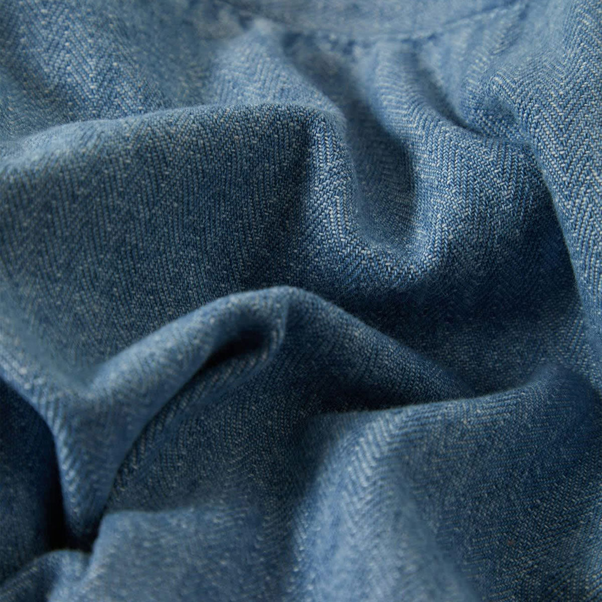 Brixton Choice Chino Baggy Shorts - Light Wash Denim Herringbone image 5