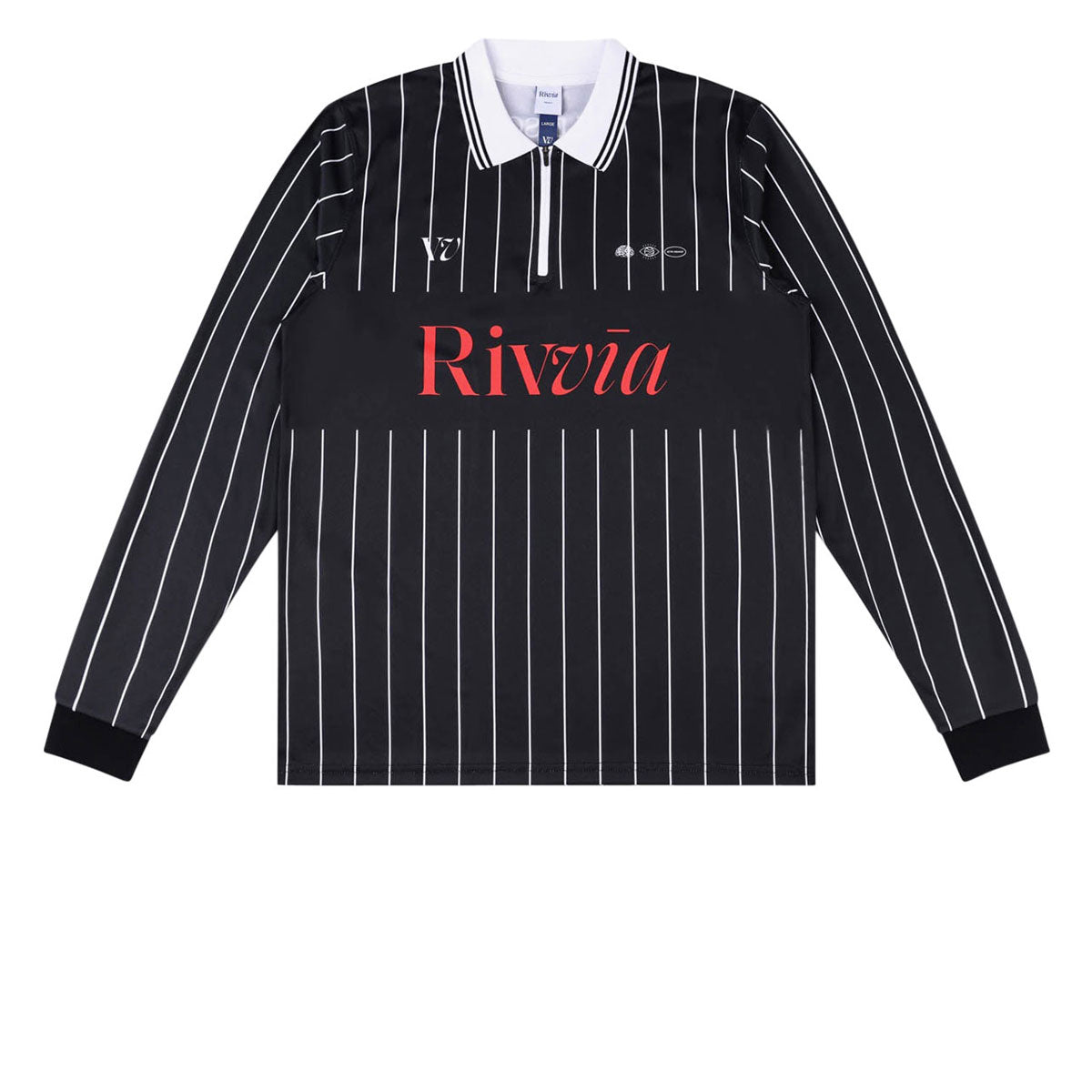 Rivvia Team VV Long Sleeve Polo Shirt - Black/White image 1