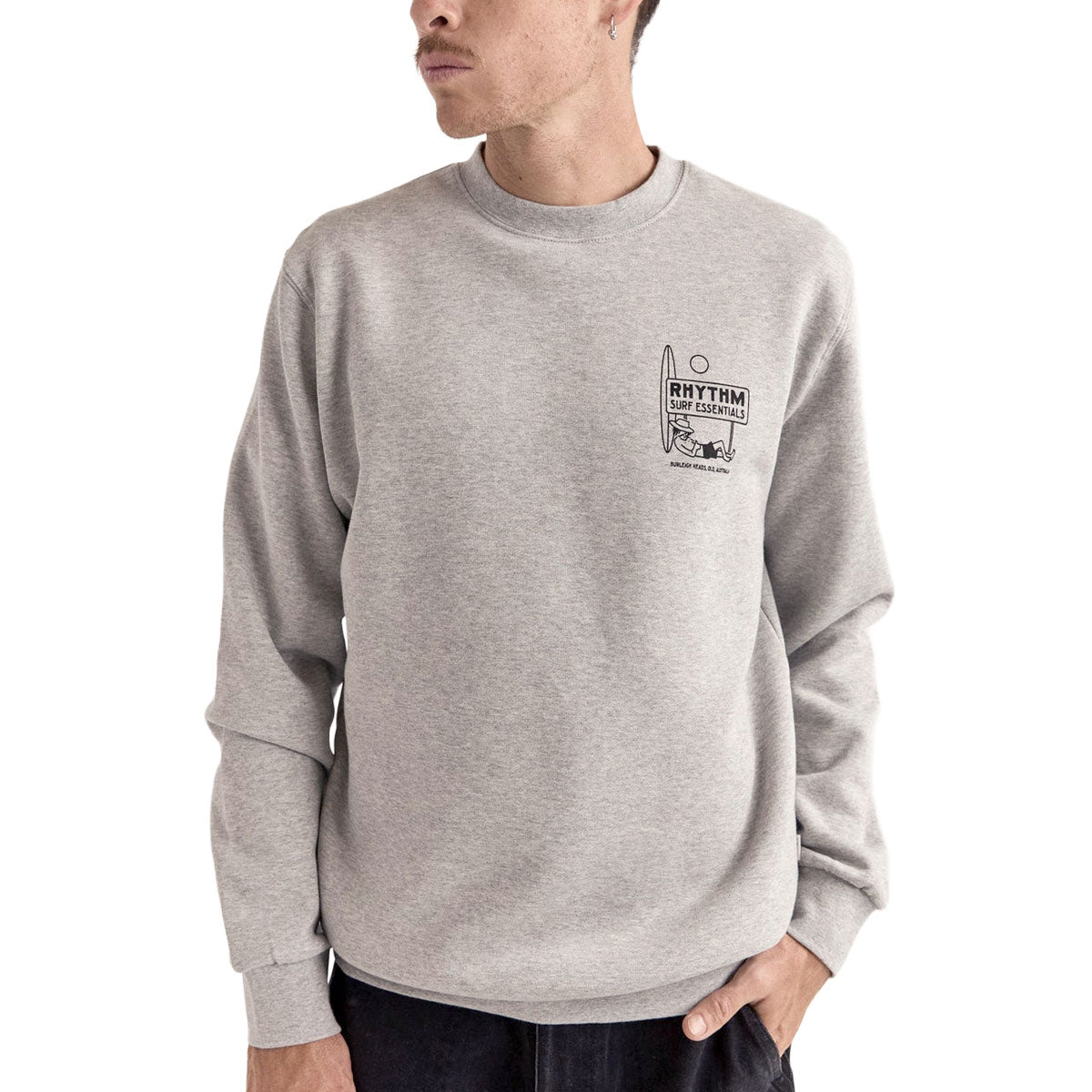 Rhythm Siesta Fleece Crew Sweatshirt - Grey Heather image 1