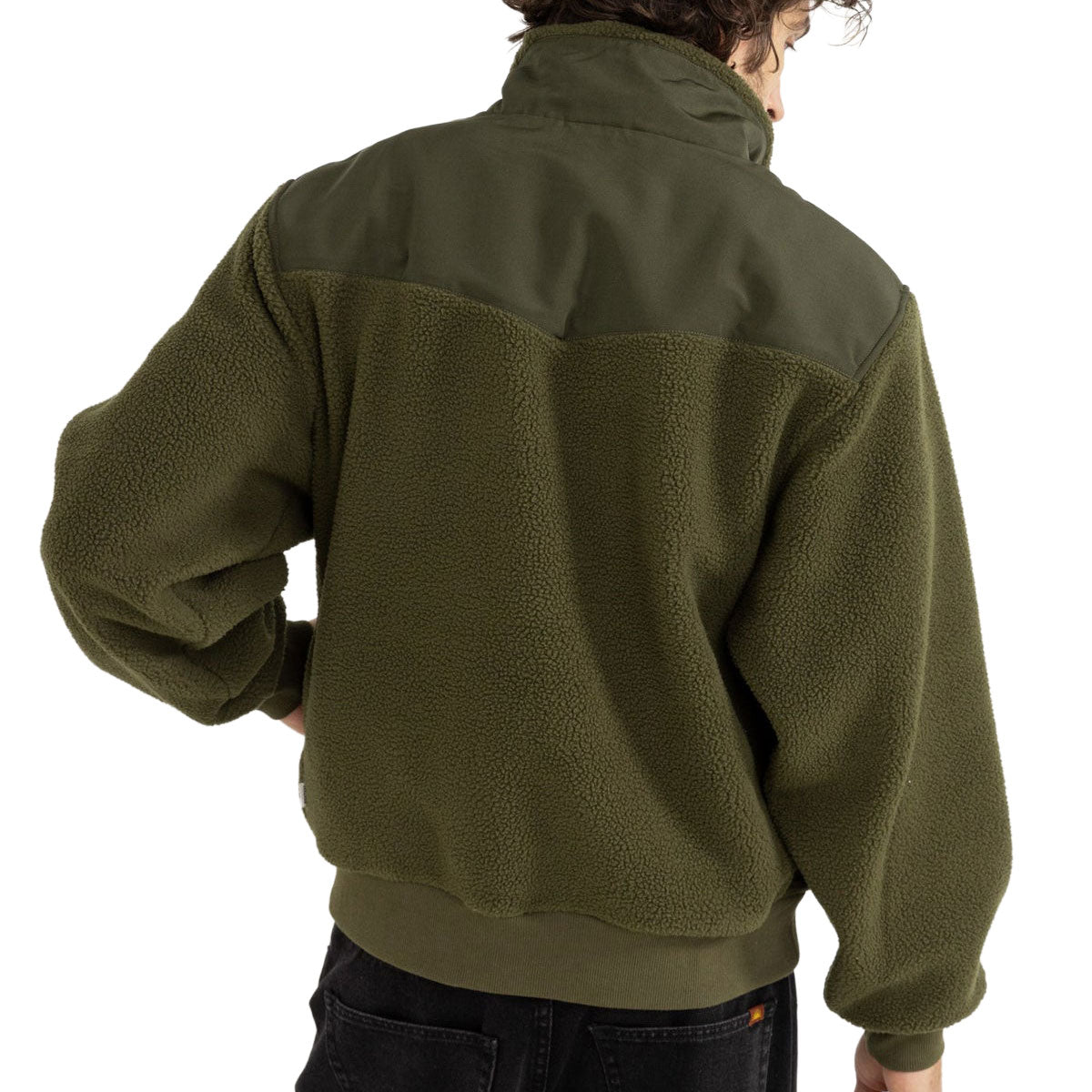 Rhythm Pfeiffer Sherpa Fleece Sweatshirt - Olive image 2