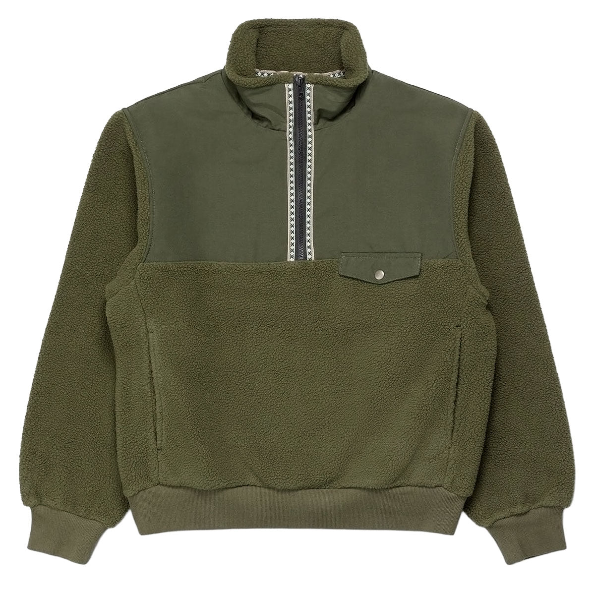 Rhythm Pfeiffer Sherpa Fleece Sweatshirt - Olive image 4