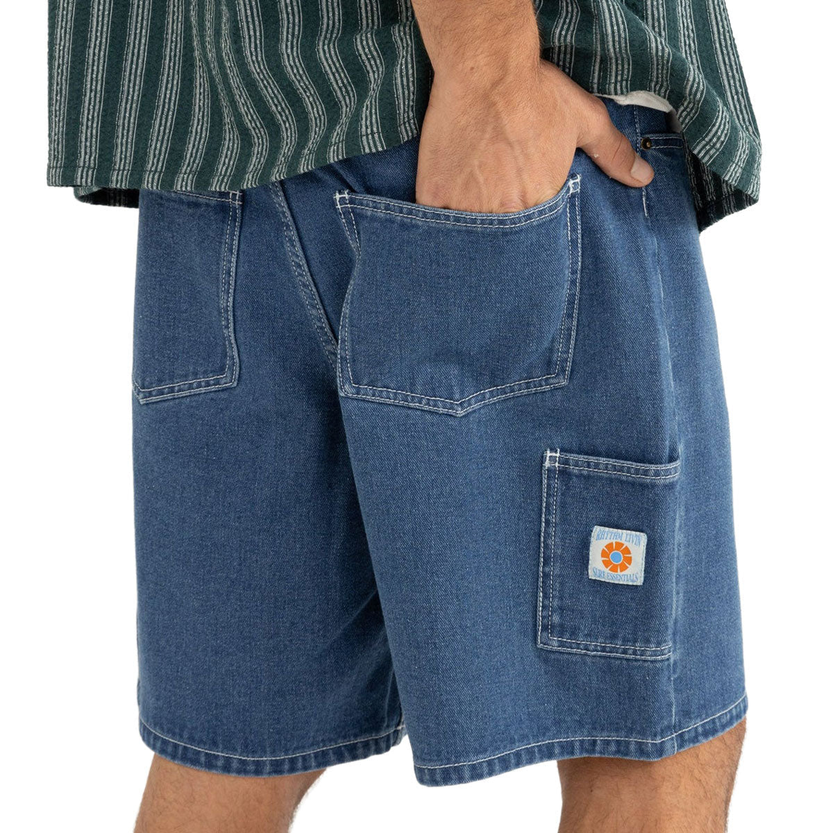 Rhythm Toby Denim Shorts - Dark Blue Wash image 3