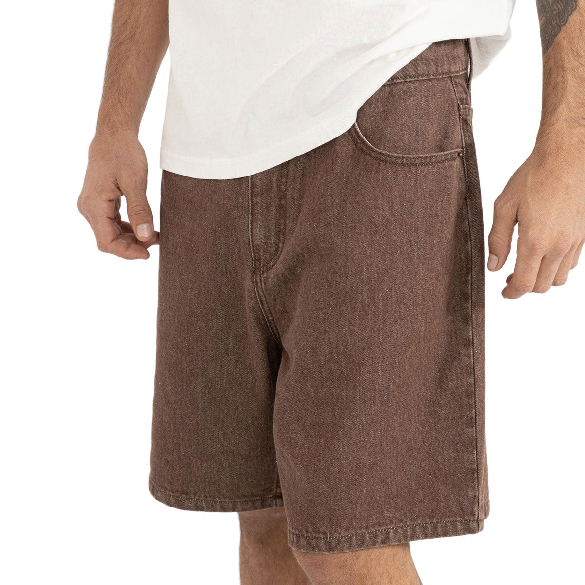 Rhythm Toby Denim Shorts - Washed Brown image 2