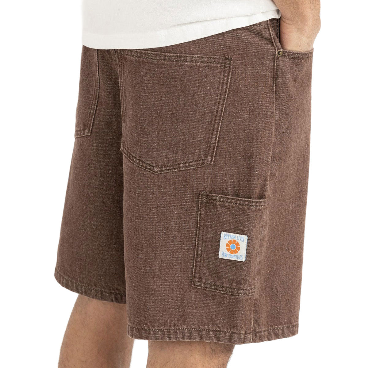 Rhythm Toby Denim Shorts - Washed Brown image 3