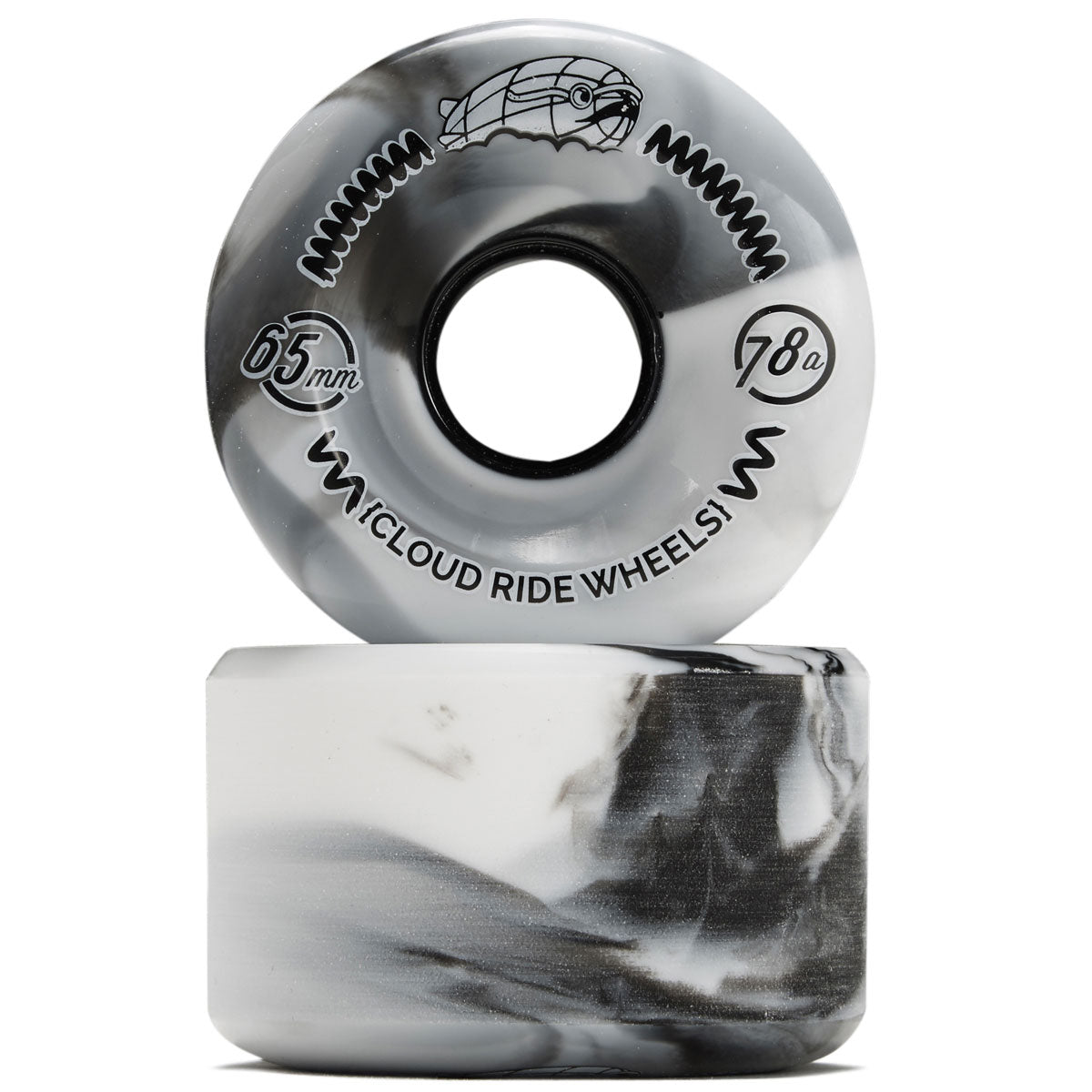 Cloud Ride Street Cruisers 78a Longboard Wheels - Marble Black - 65mm image 2