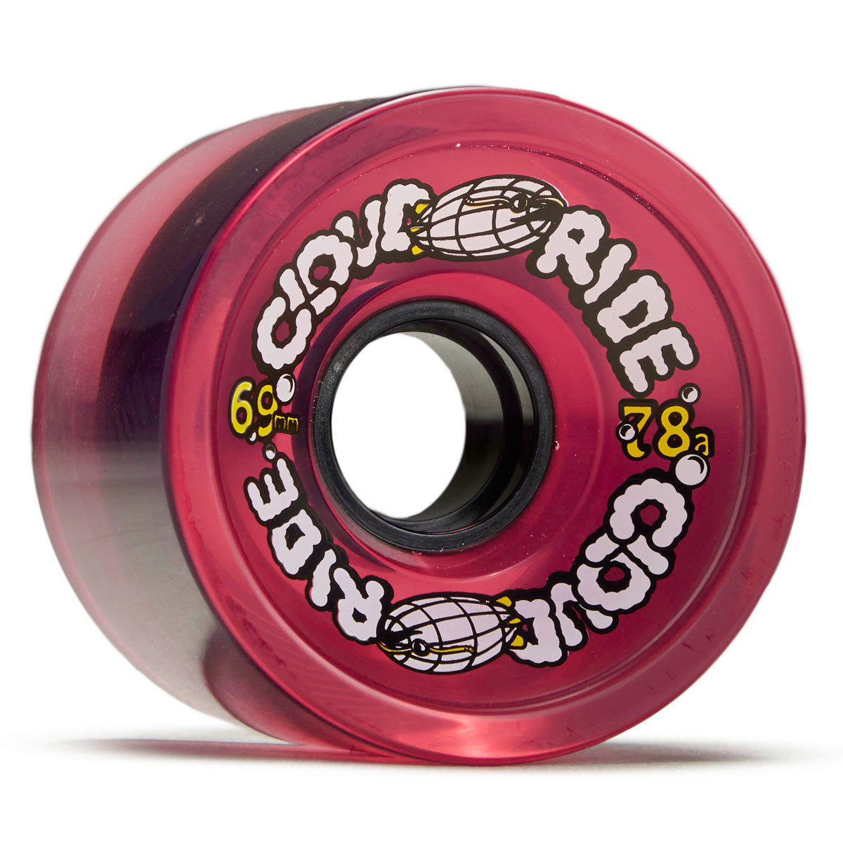 Cloud Ride Cruiser 78a Longboard Wheels - Clear Pink - 69mm image 1