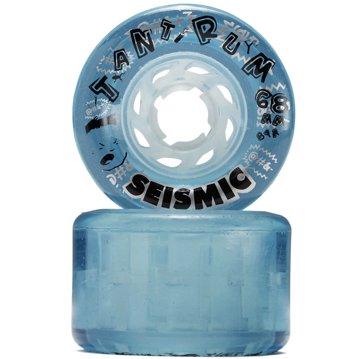 Seismic Tantrum 81a Longboard Wheels - Clear Blue - 68mm image 2