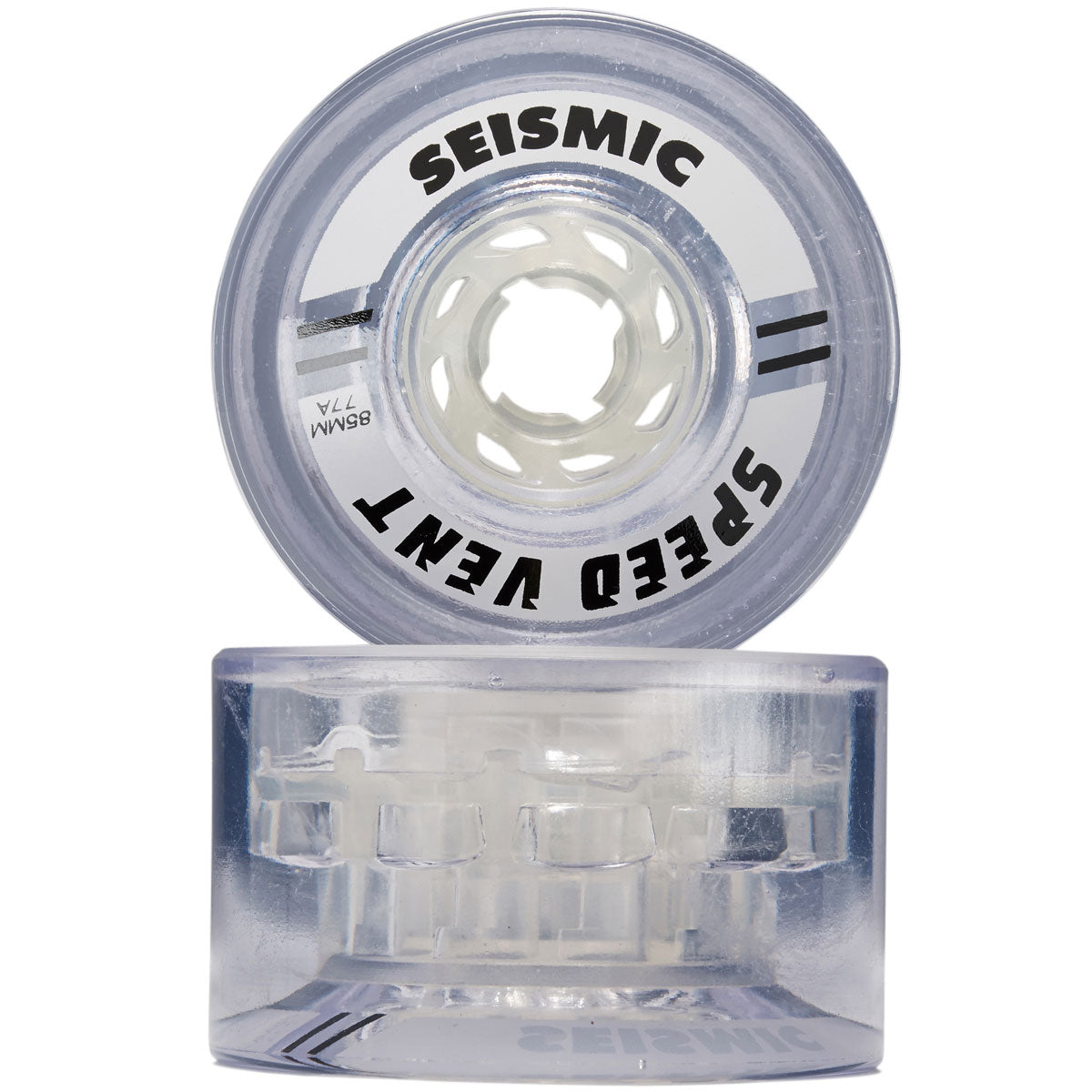 Seismic Speed Vent 77a Longboard Wheels - Clear Purple - 85mm image 2