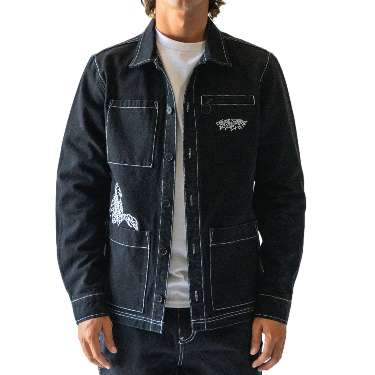 Welcome Stowaway Canvas Chore Jacket - Black image 2