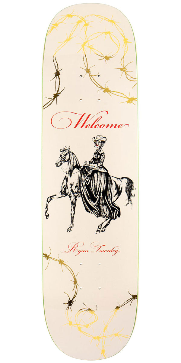 Welcome Cowgirl Ryan Townley On An Enenra Skateboard Deck - Bone/ Gold Foil - 8.50