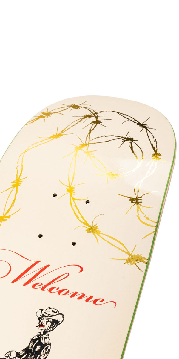 Welcome Cowgirl Ryan Townley On An Enenra Skateboard Deck - Bone/ Gold Foil - 8.50