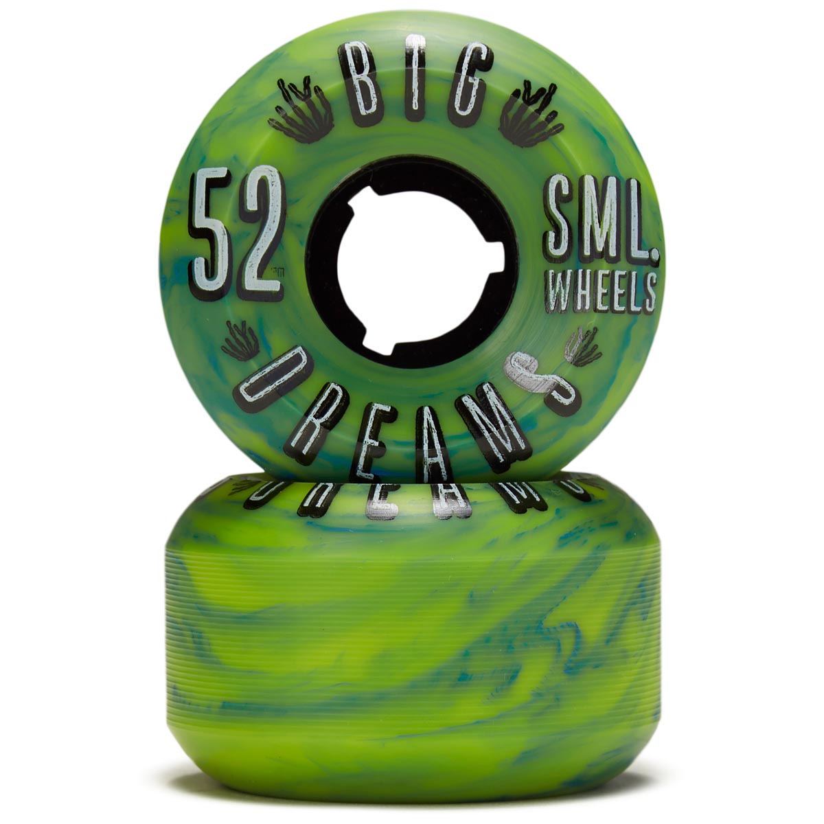 SML Succulent Cruisers 92a Skateboard Wheels - Blue/Yellow Swirl - 52mm image 2