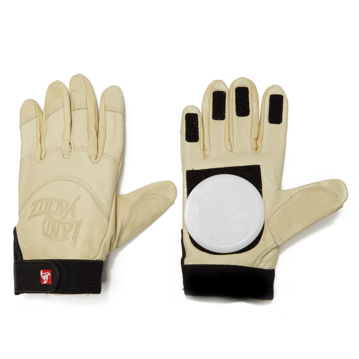 Landyachtz Velcro Fingertip Leather Slide Gloves image 1