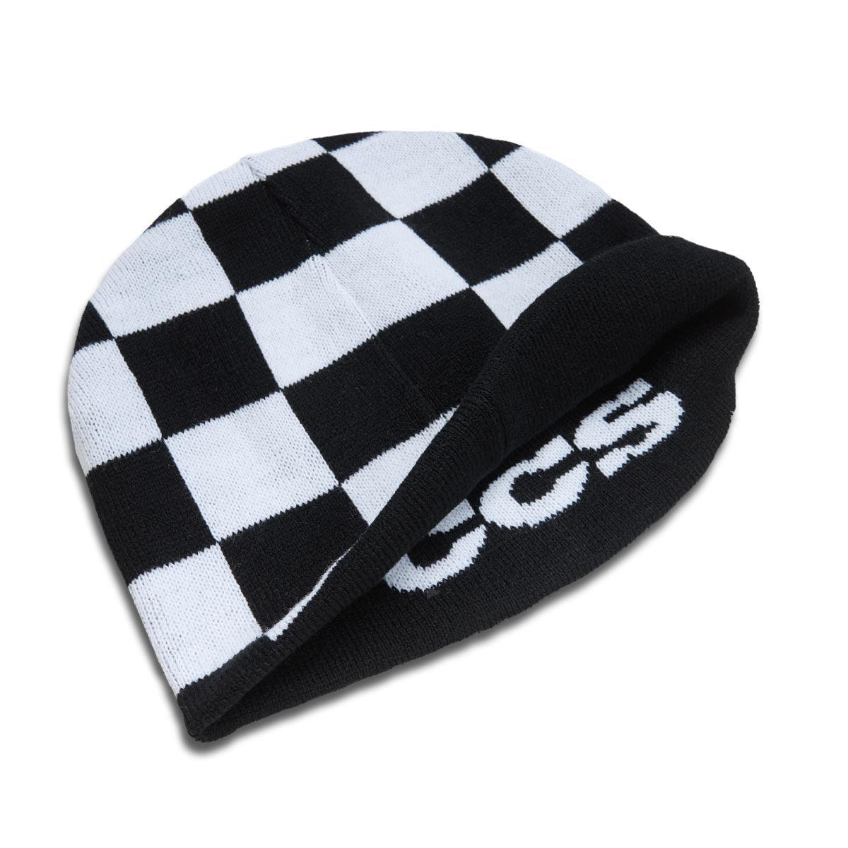 CCS Reversible Checkerboard Skully Beanie - Black/White image 3